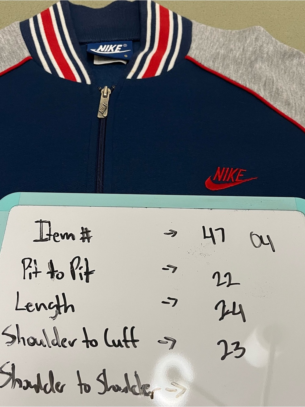 Nike Blue Tag Vintage 80s 2 Piece Tracksuit Set Size Small Mens Navy Gray - Picture 14 of 15